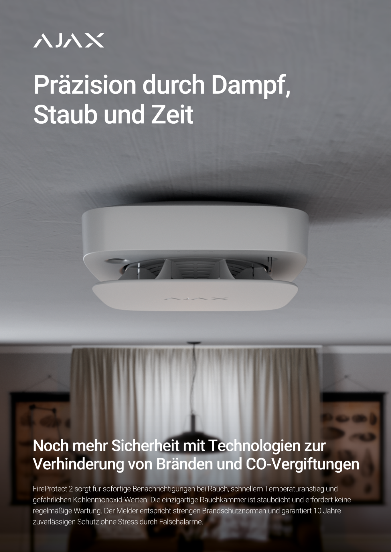 Rauchwarnmelder Rauchwarnmelder an Decke montiert